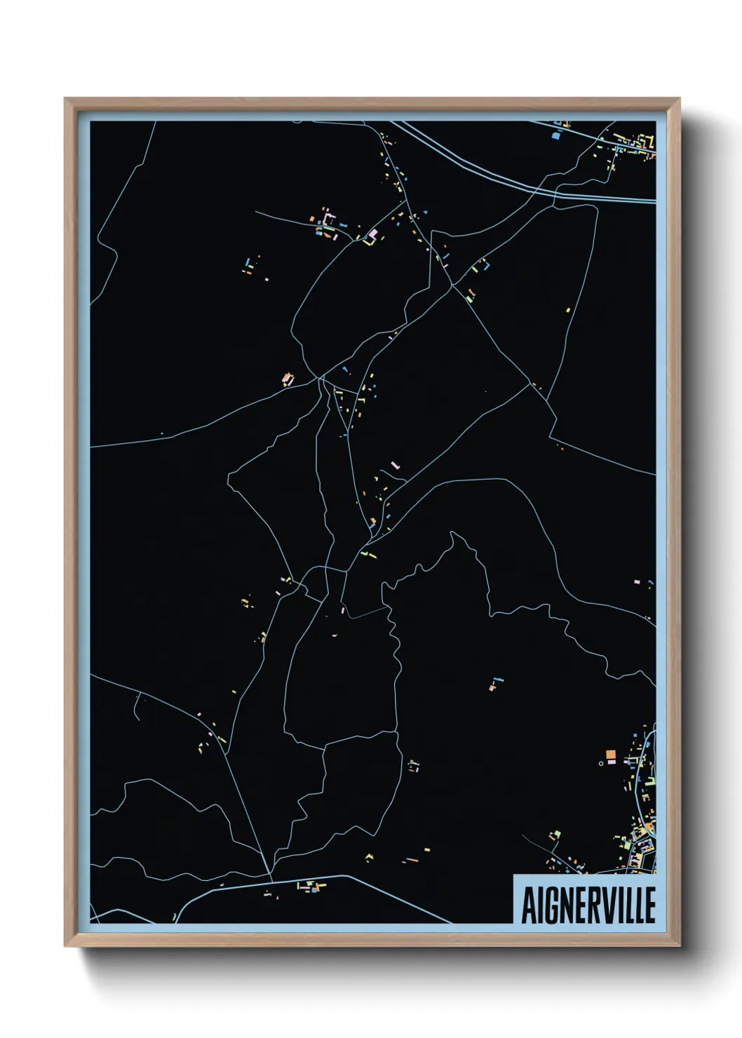 Une affiche de carte sur Aignerville