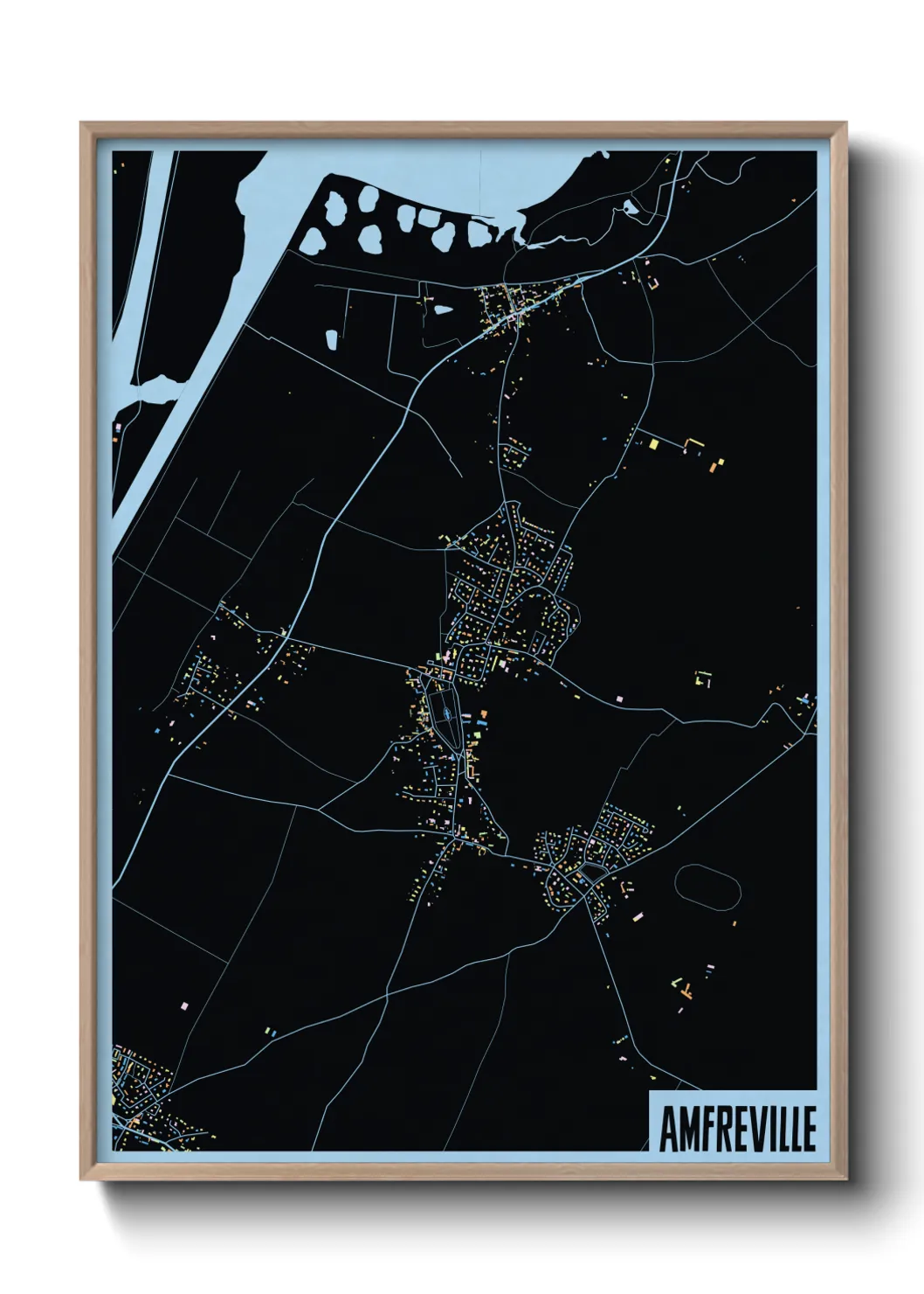 Une affiche de carte sur Amfreville