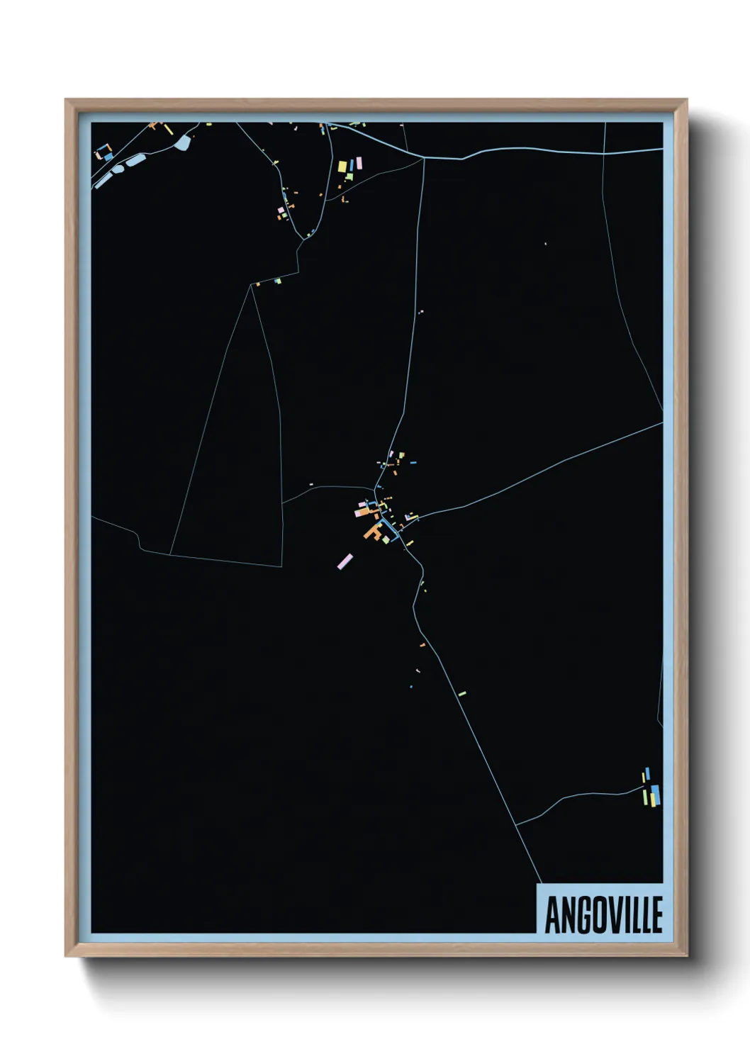 Une affiche de carte sur Angoville