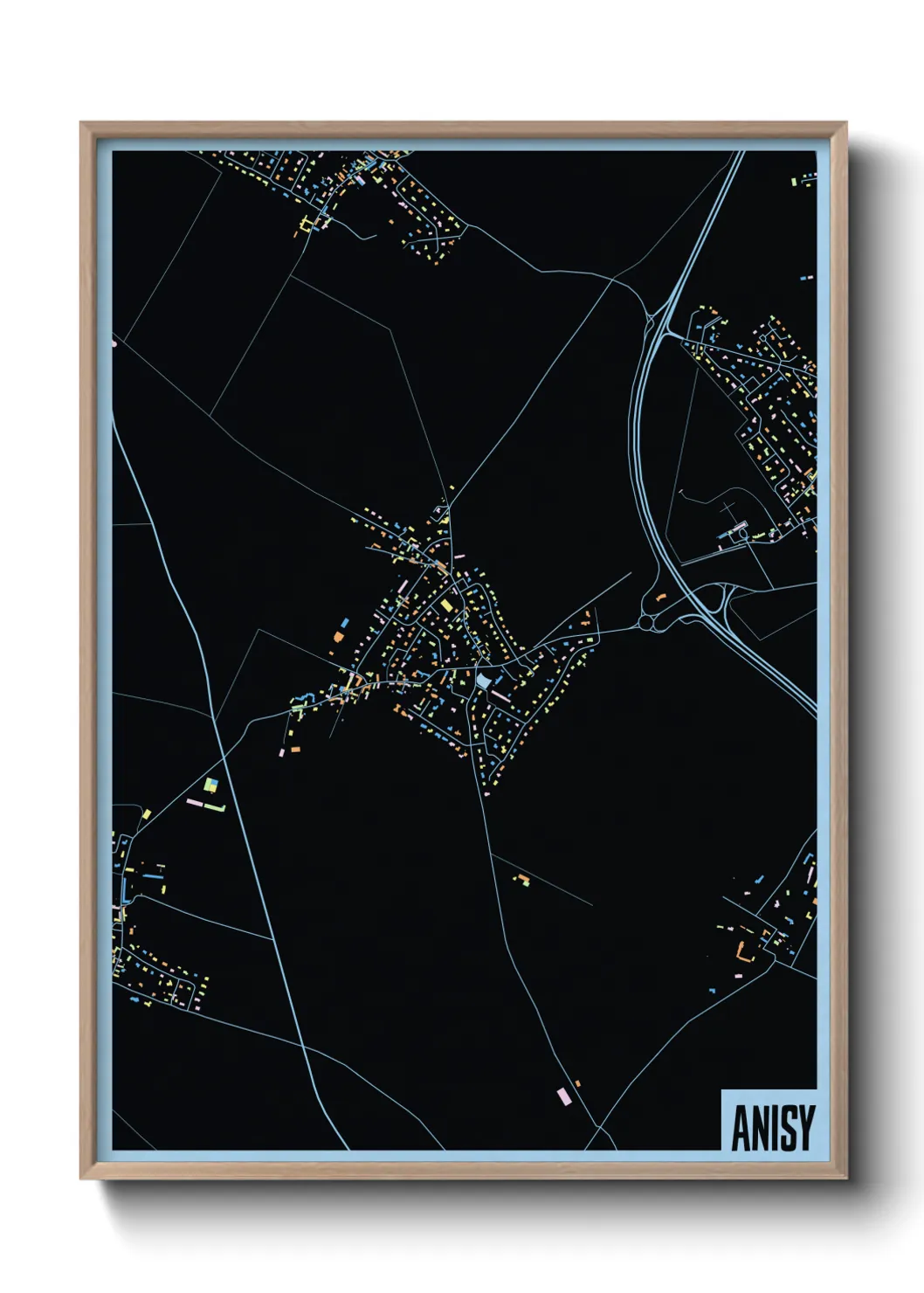 Une affiche de carte sur Anisy