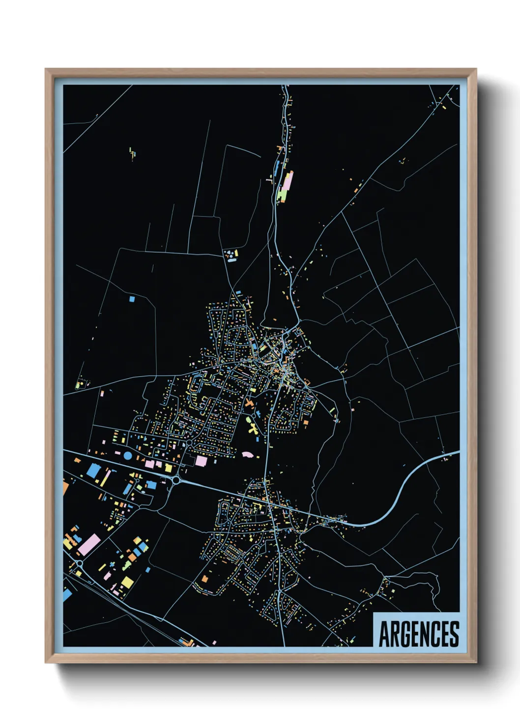 Une affiche de carte sur Argences