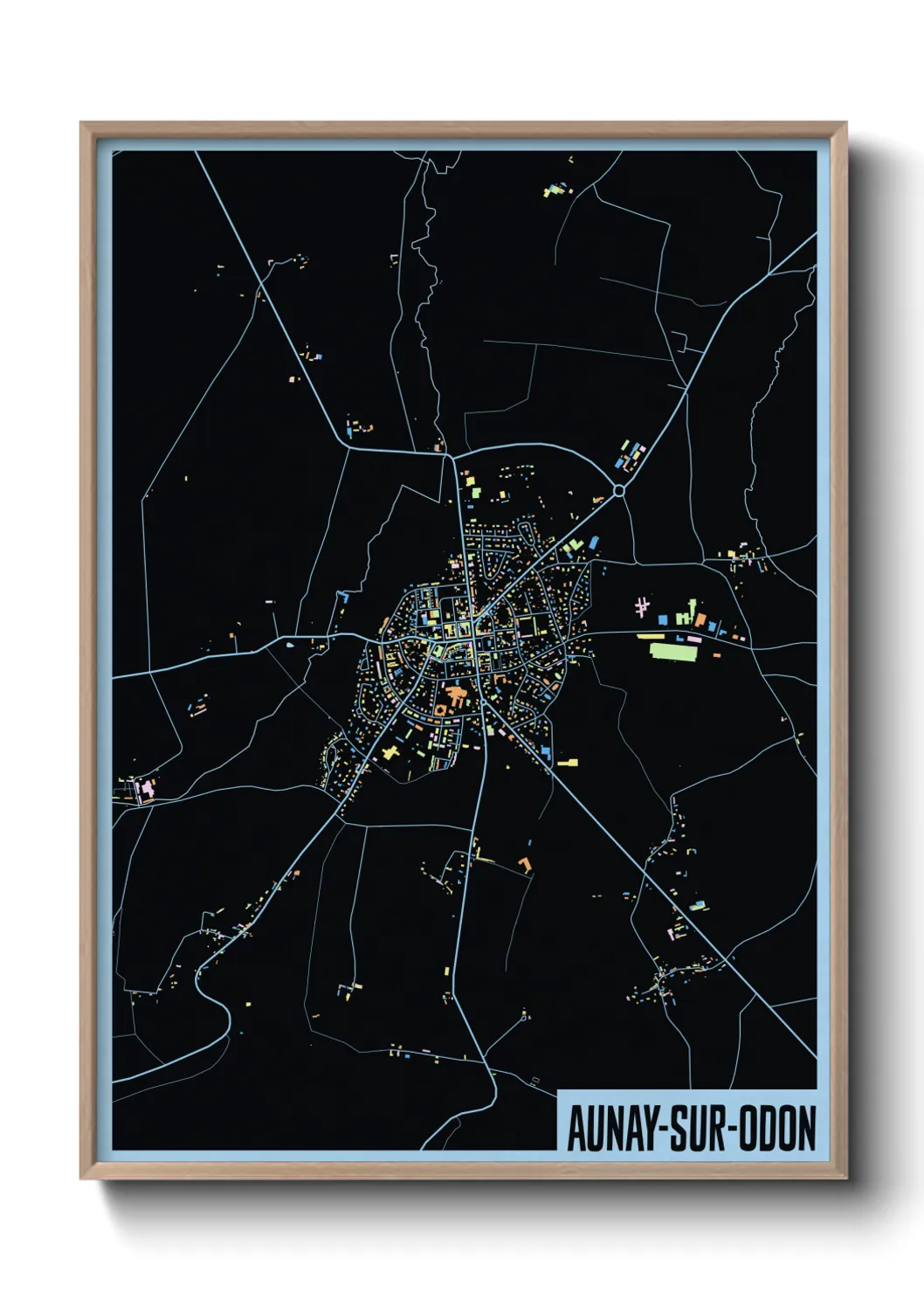 Une affiche de carte sur Aunay-sur-Odon