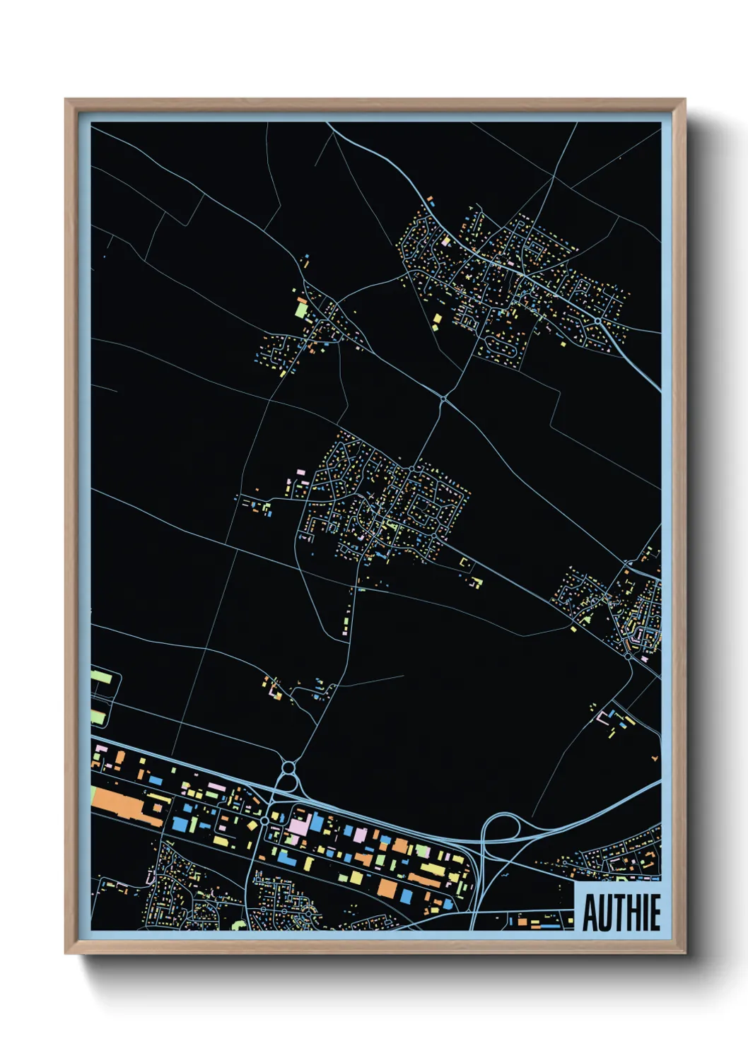 Une affiche de carte sur Authie