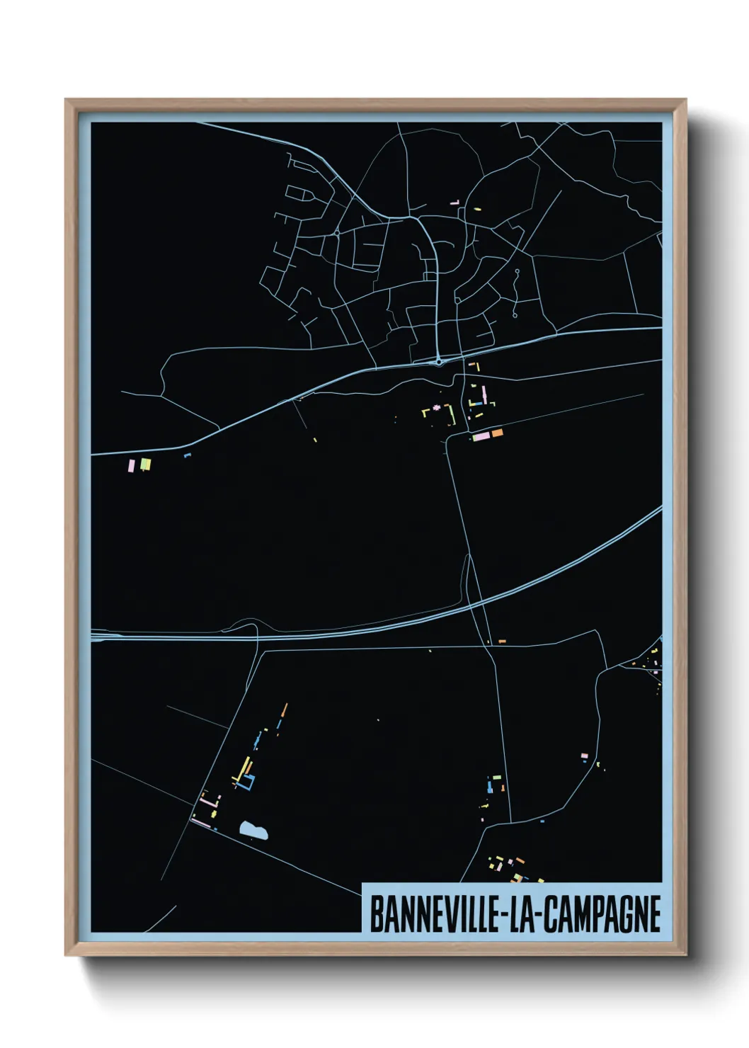 Une affiche de carte sur Banneville-la-Campagne