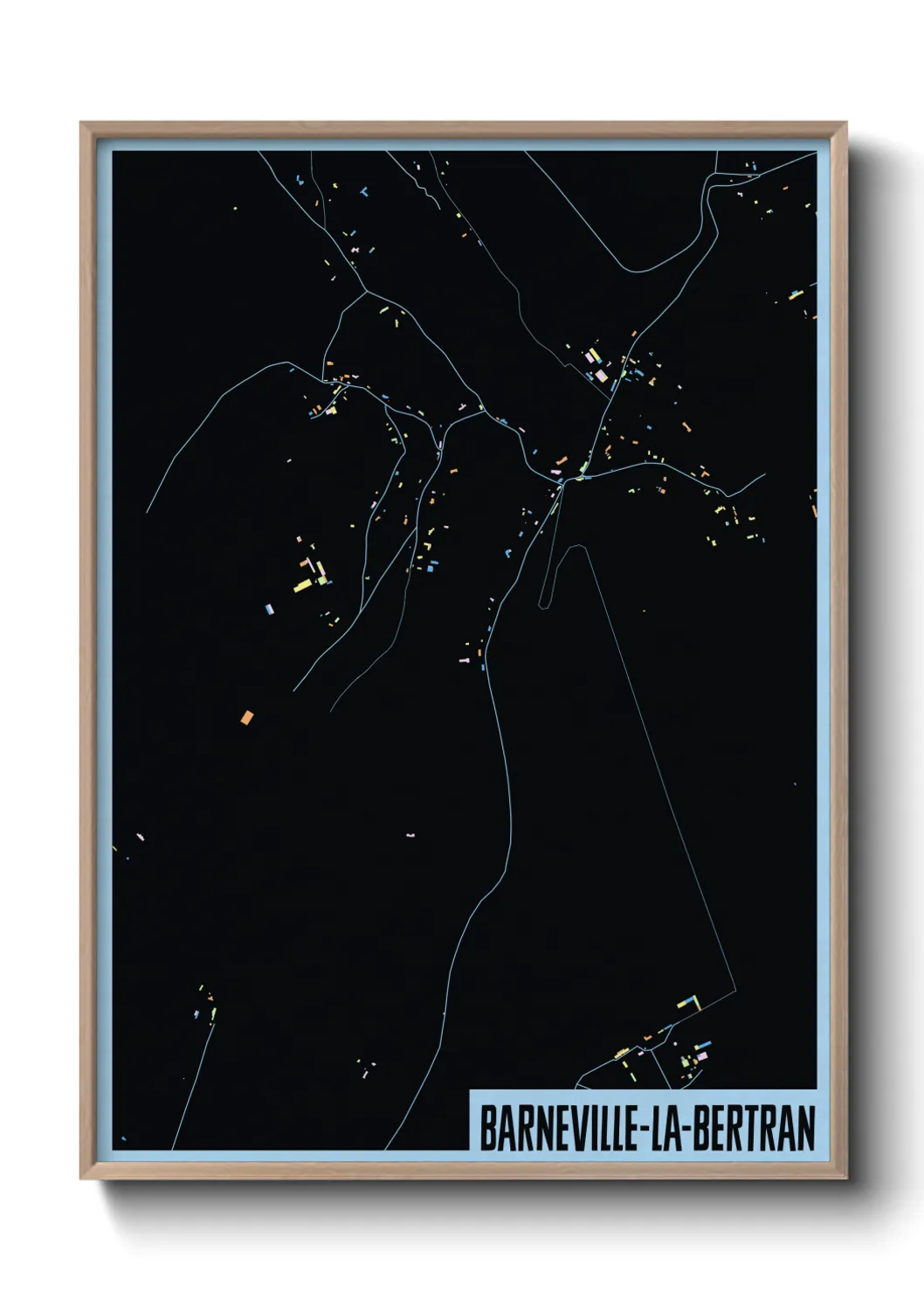 Une affiche de carte sur Barneville-la-Bertran