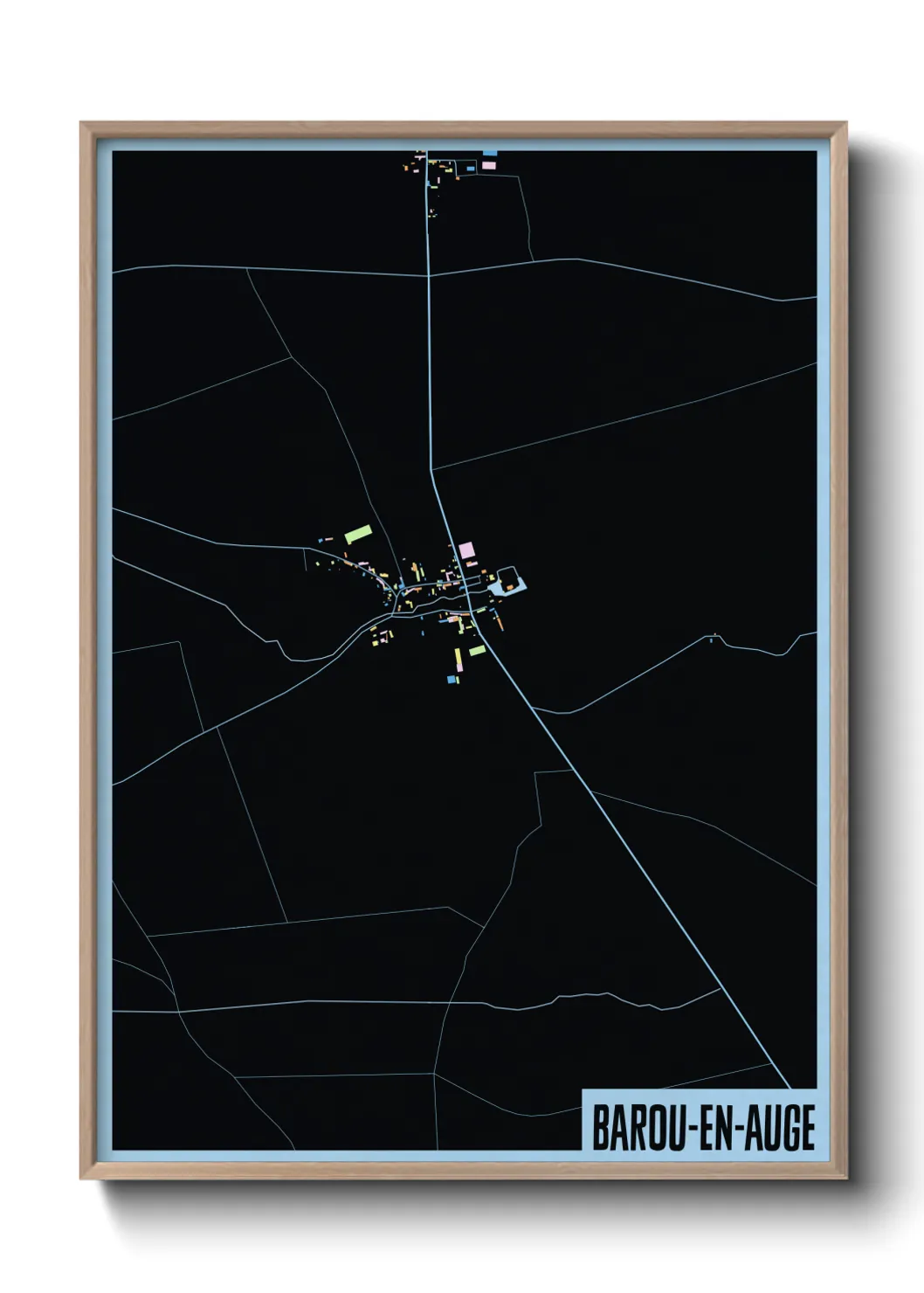 Une affiche de carte sur Barou-en-Auge