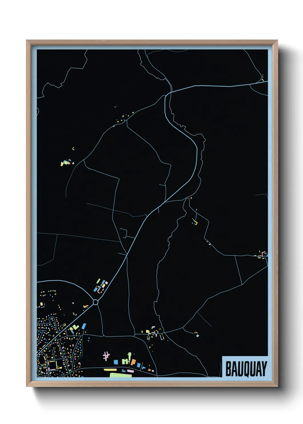 Une affiche de carte sur Bauquay