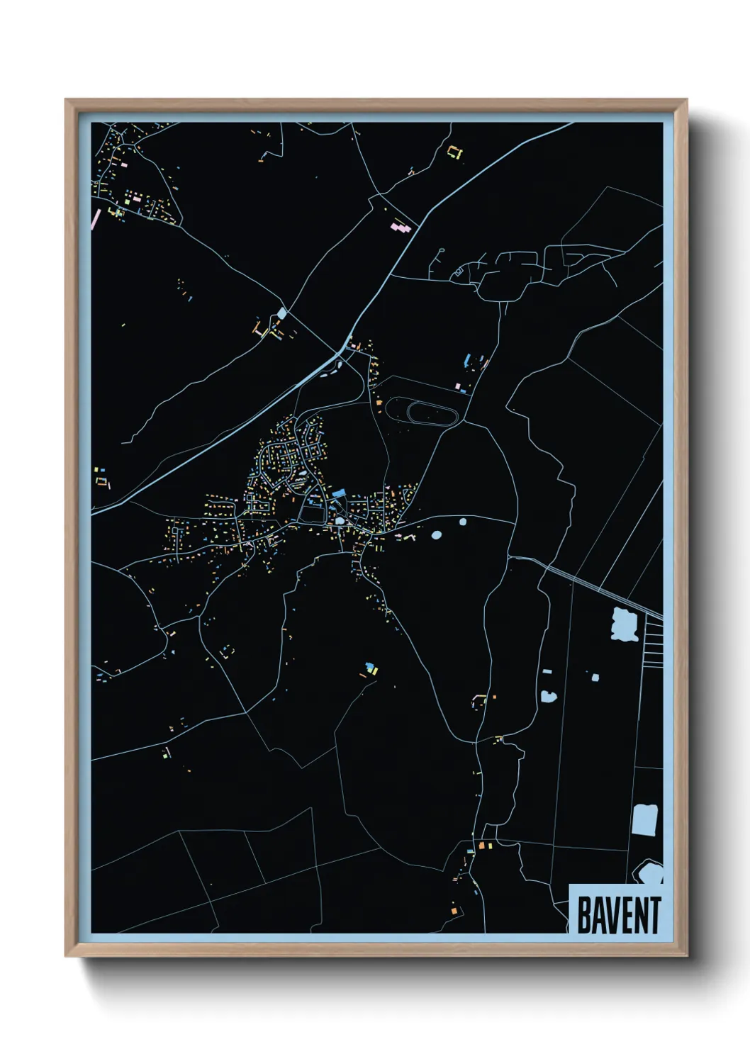 Une affiche de carte sur Bavent