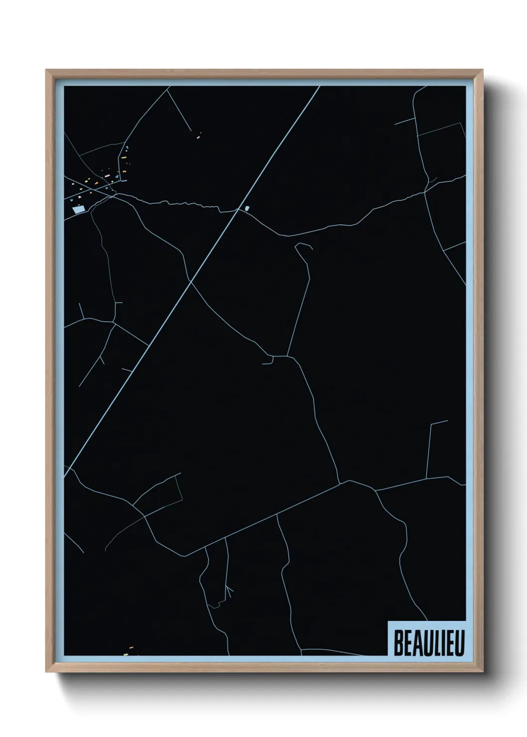 Une affiche de carte sur Beaulieu