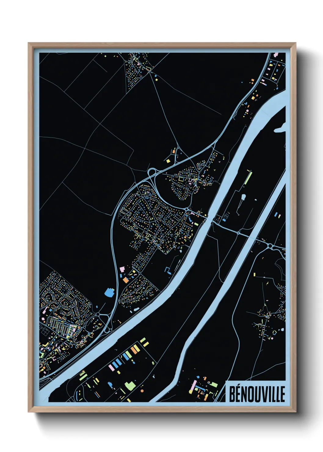 Une affiche de carte sur Bénouville