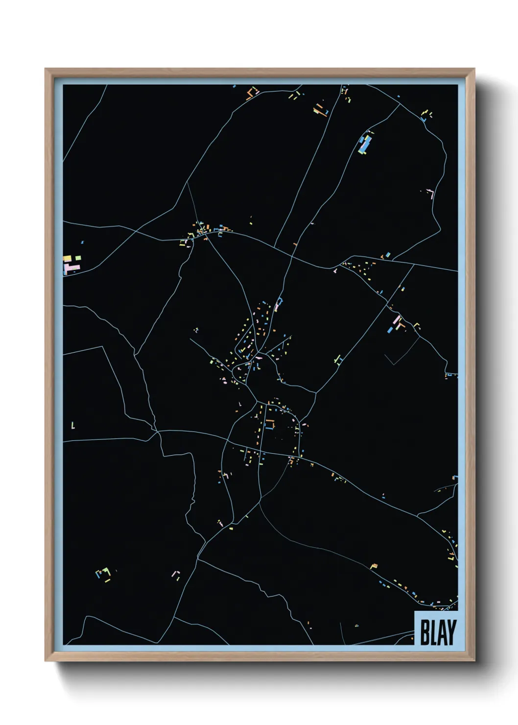 Une affiche de carte sur Blay