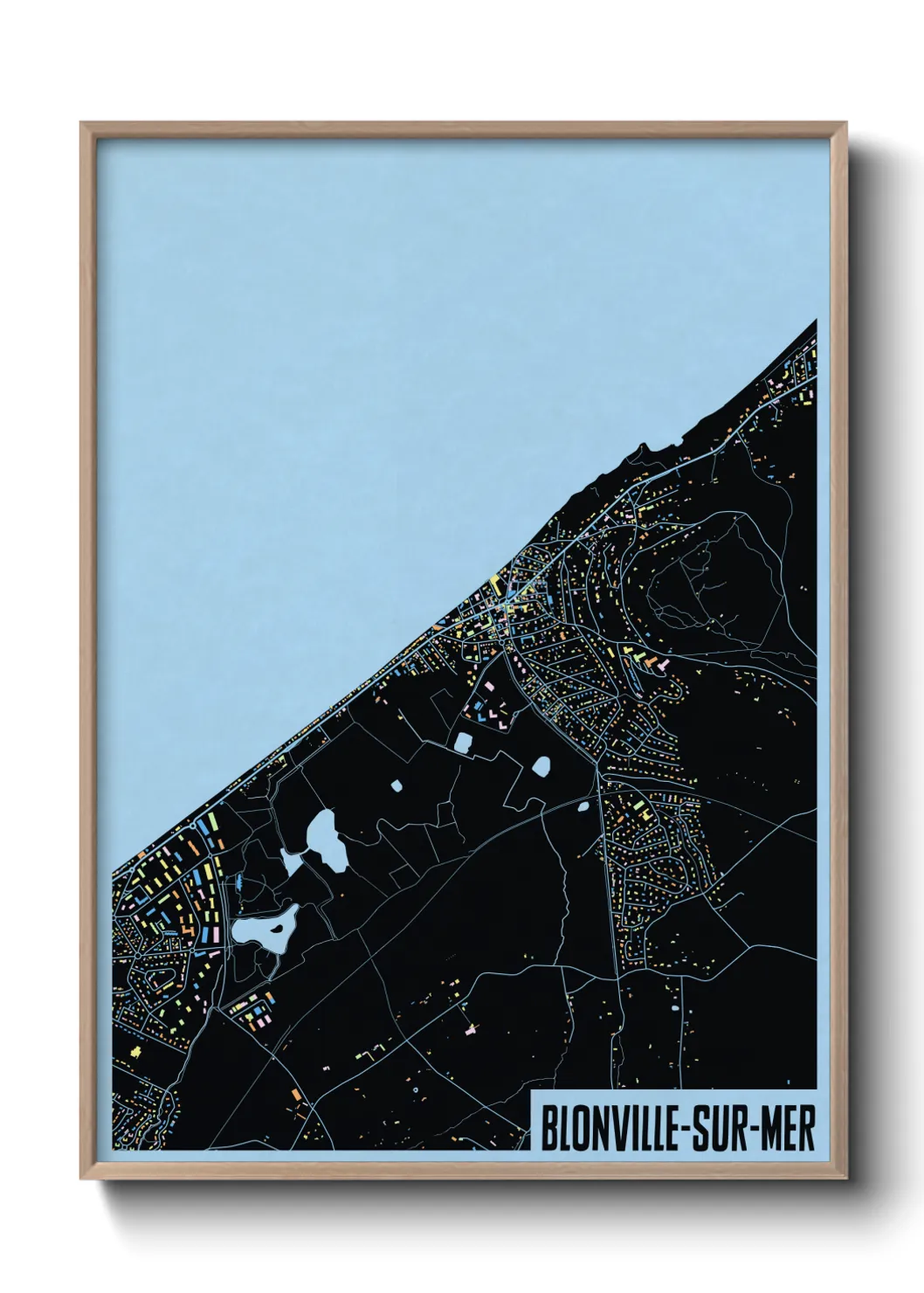 Une affiche de carte sur Blonville-sur-Mer