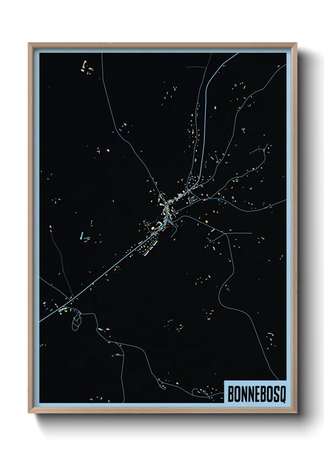 Une affiche de carte sur Bonnebosq