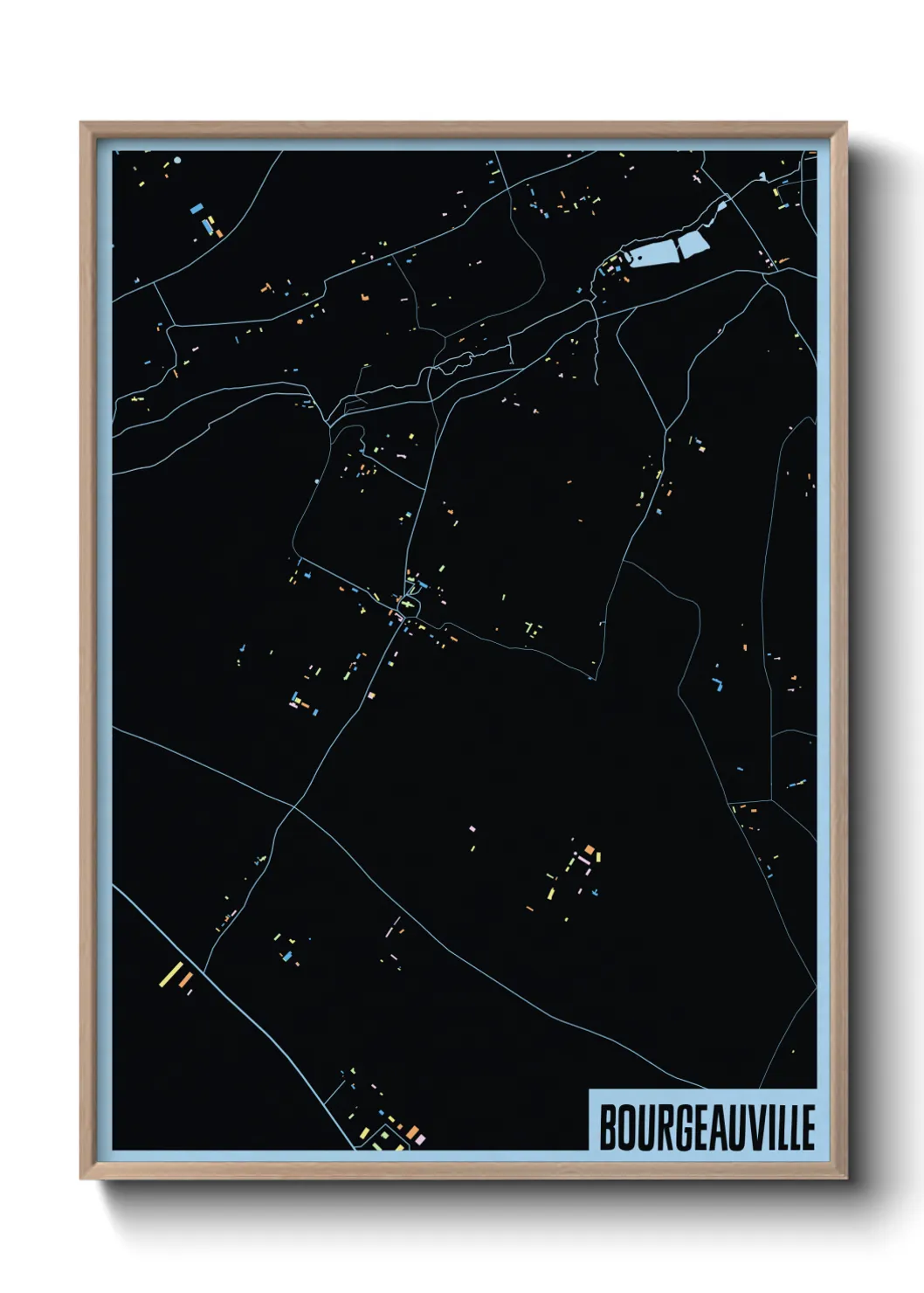 Une affiche de carte sur Bourgeauville