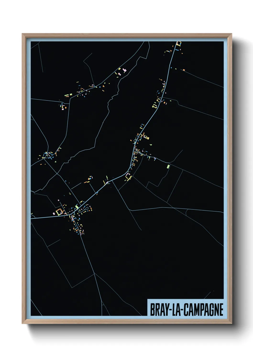 Une affiche de carte sur Bray-la-Campagne