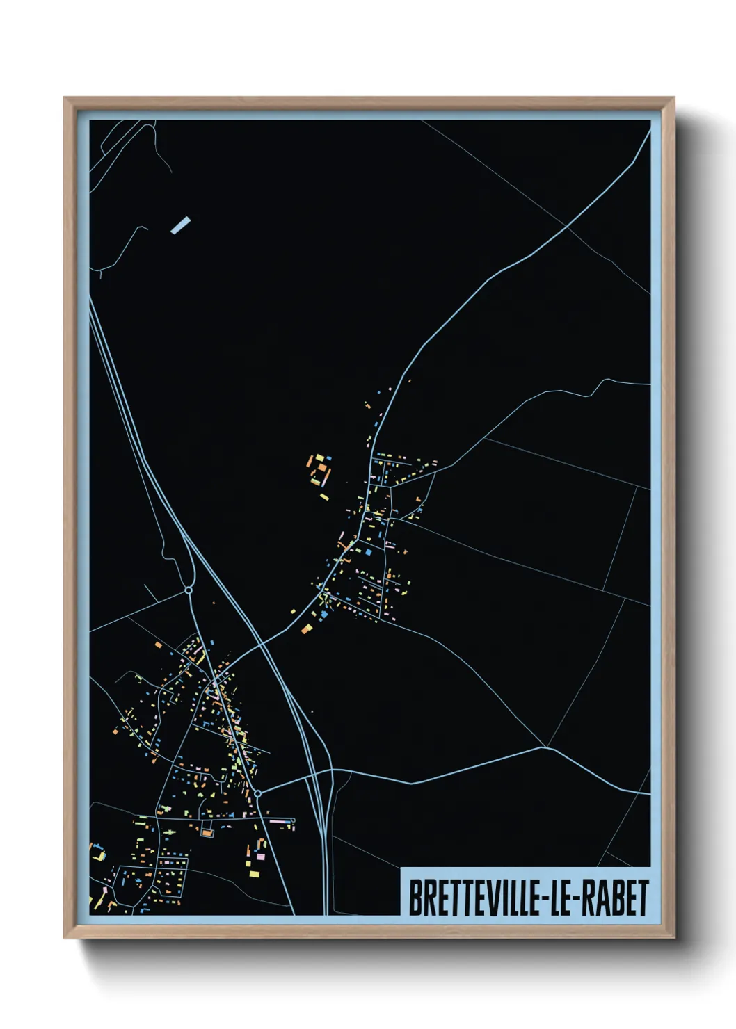 Une affiche de carte sur Bretteville-le-Rabet