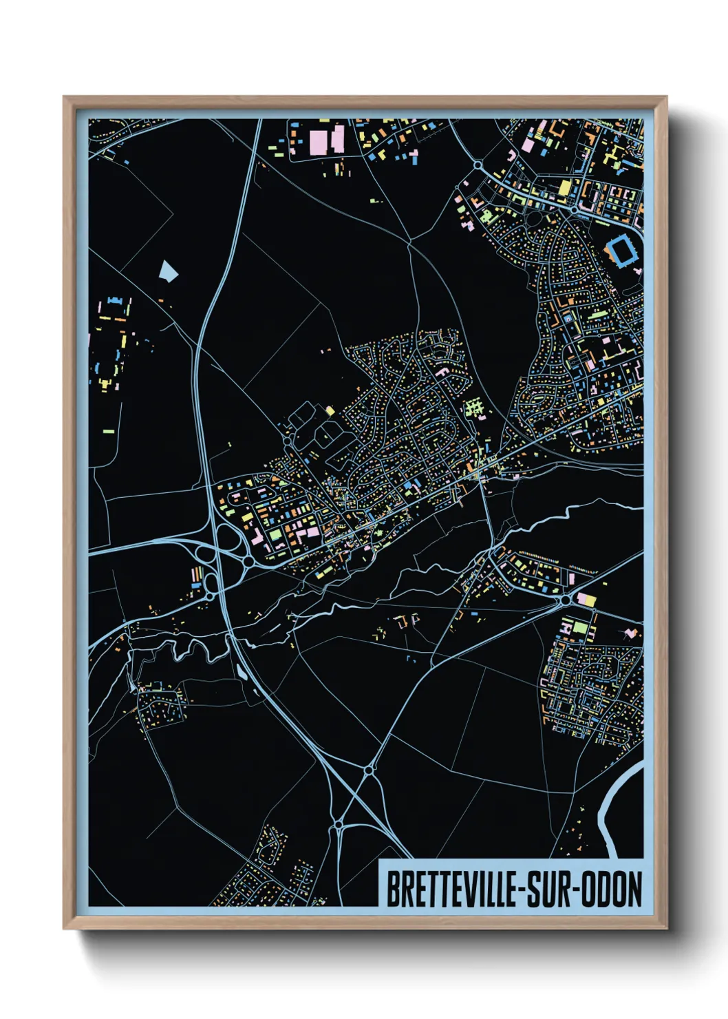 Une affiche de carte sur Bretteville-sur-Odon