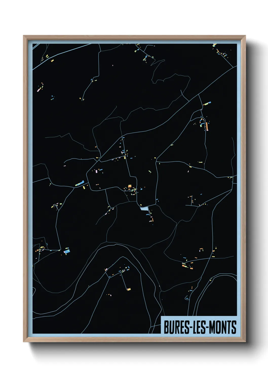 Une affiche de carte sur Bures-les-Monts