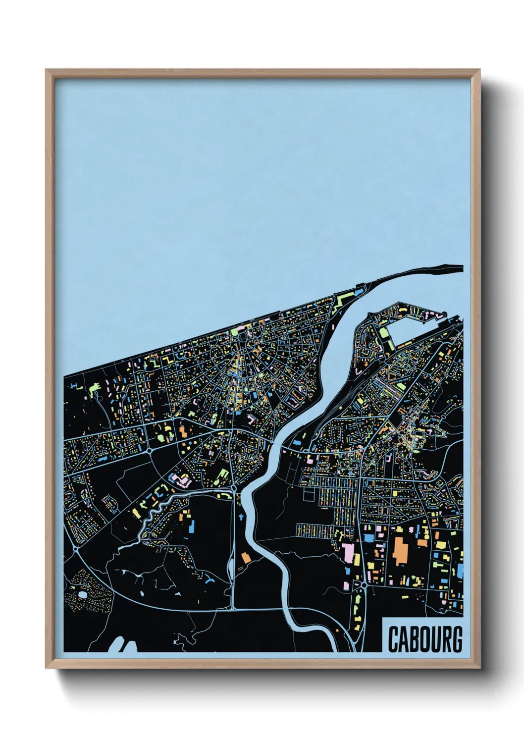 Une affiche de carte sur Cabourg