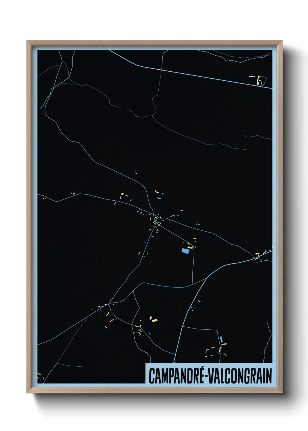 Une affiche de carte sur Campandré-Valcongrain