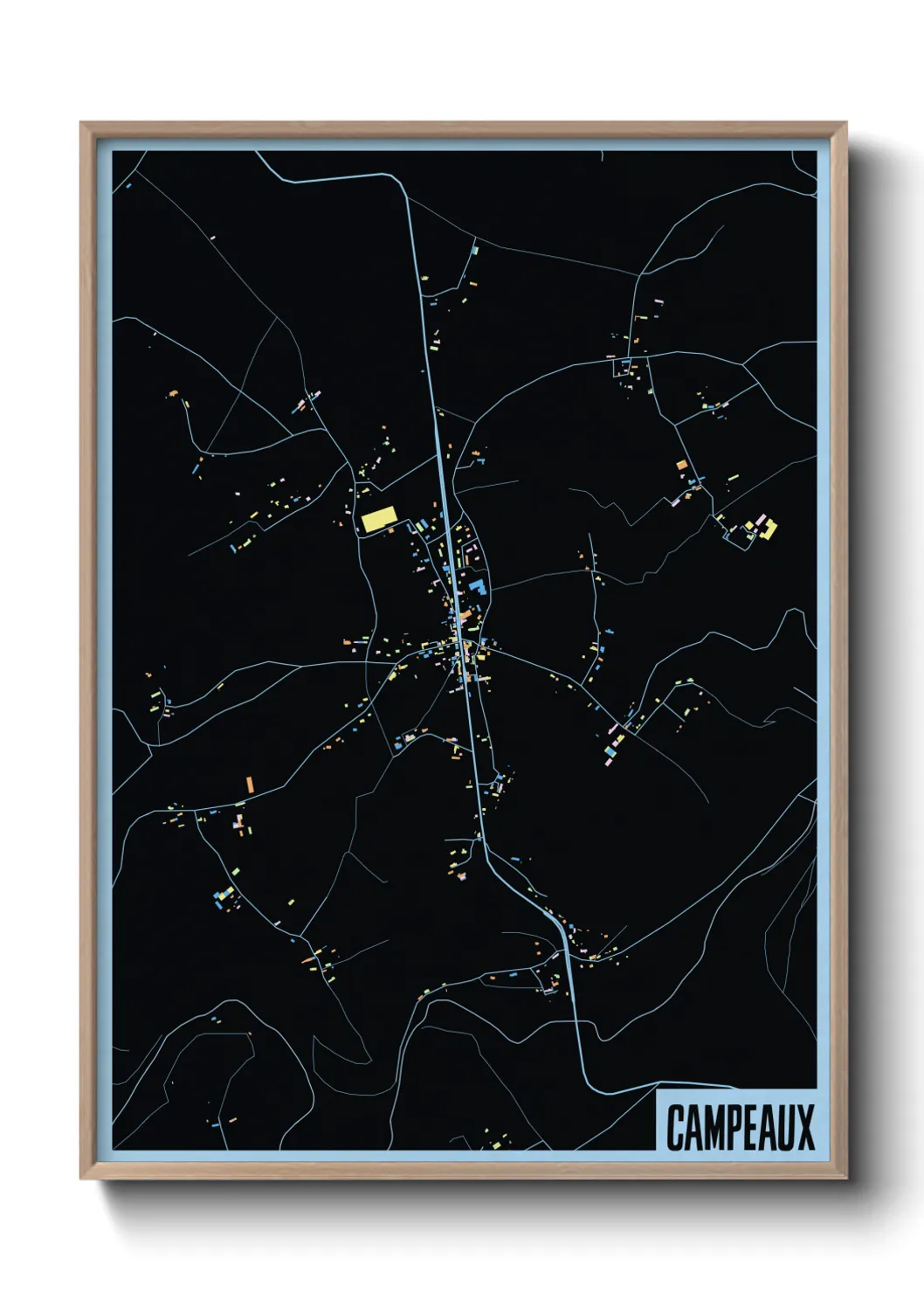 Une affiche de carte sur Campeaux