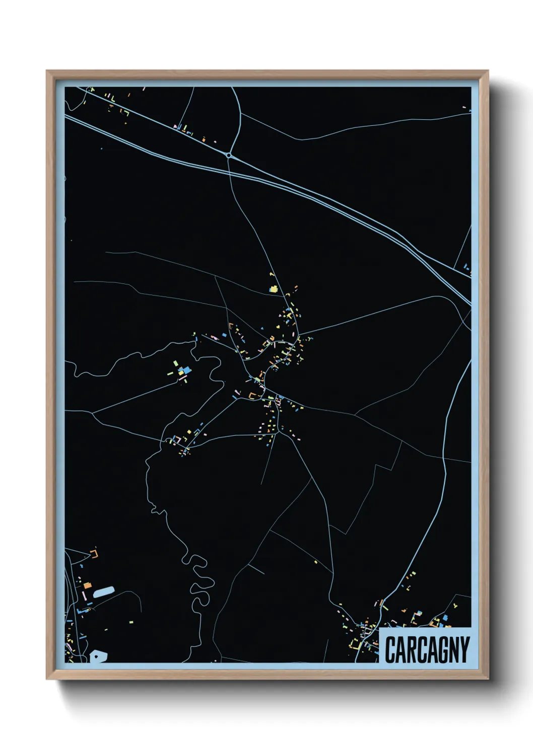 Une affiche de carte sur Carcagny