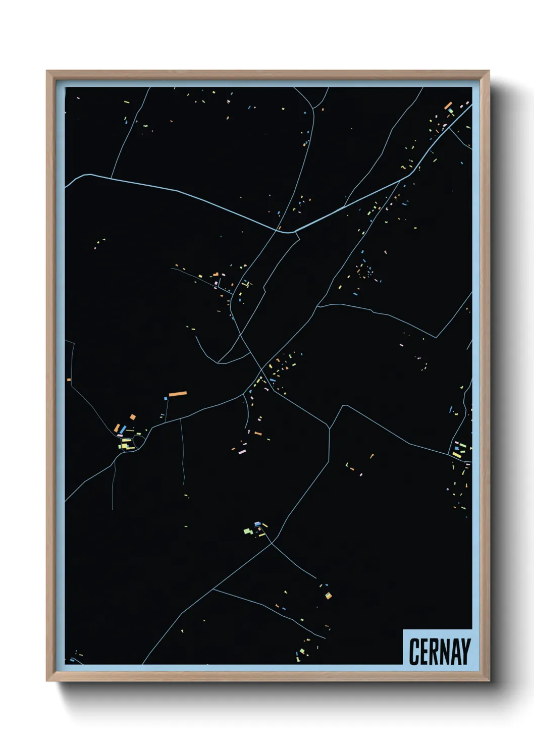 Une affiche de carte sur Cernay