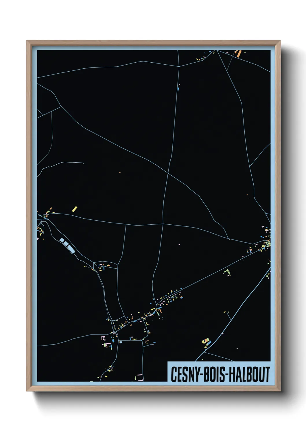 Une affiche de carte sur Cesny-Bois-Halbout