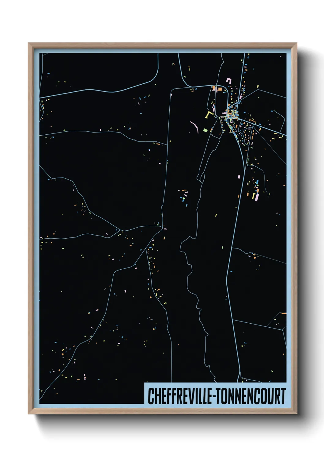 Une affiche de carte sur Cheffreville-Tonnencourt