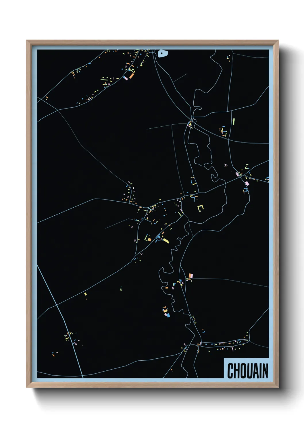 Une affiche de carte sur Chouain