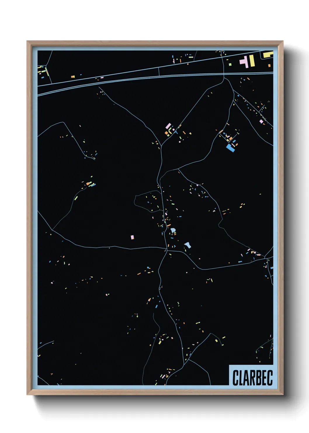 Une affiche de carte sur Clarbec