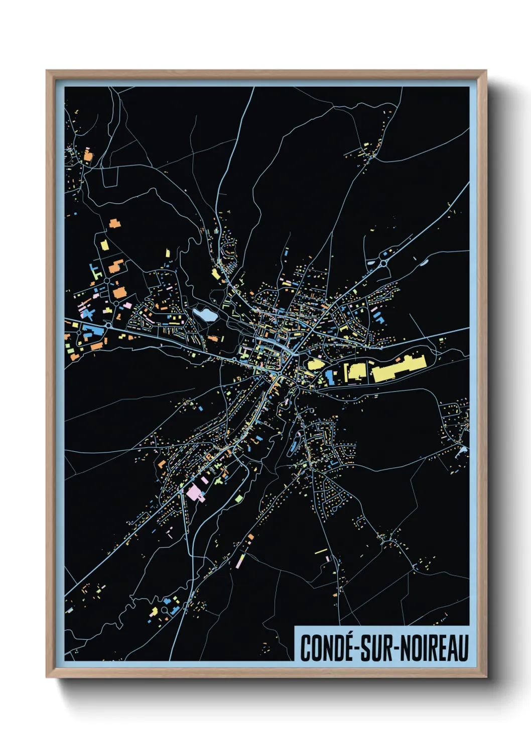 Une affiche de carte sur Condé-sur-Noireau
