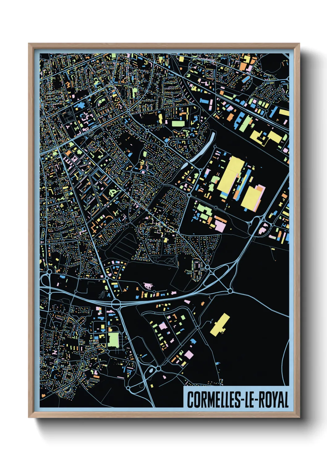 Une affiche de carte sur Cormelles-le-Royal