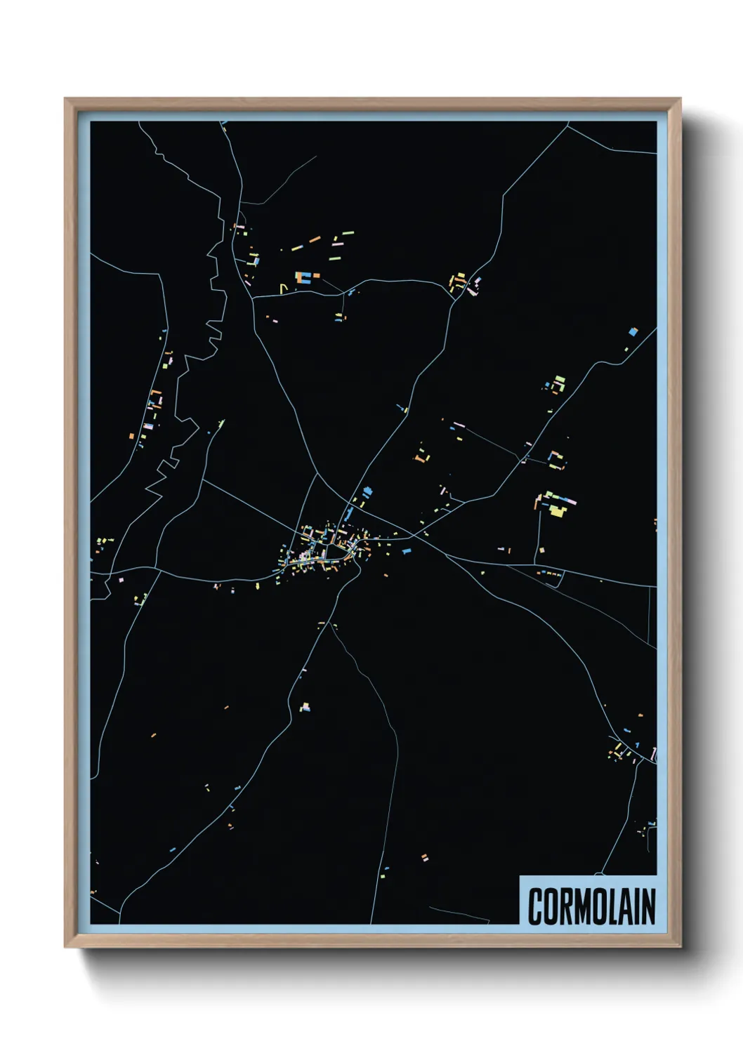 Une affiche de carte sur Cormolain