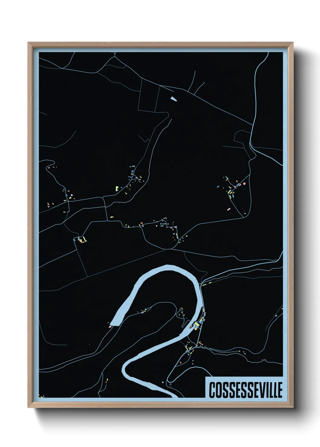 Une affiche de carte sur Cossesseville