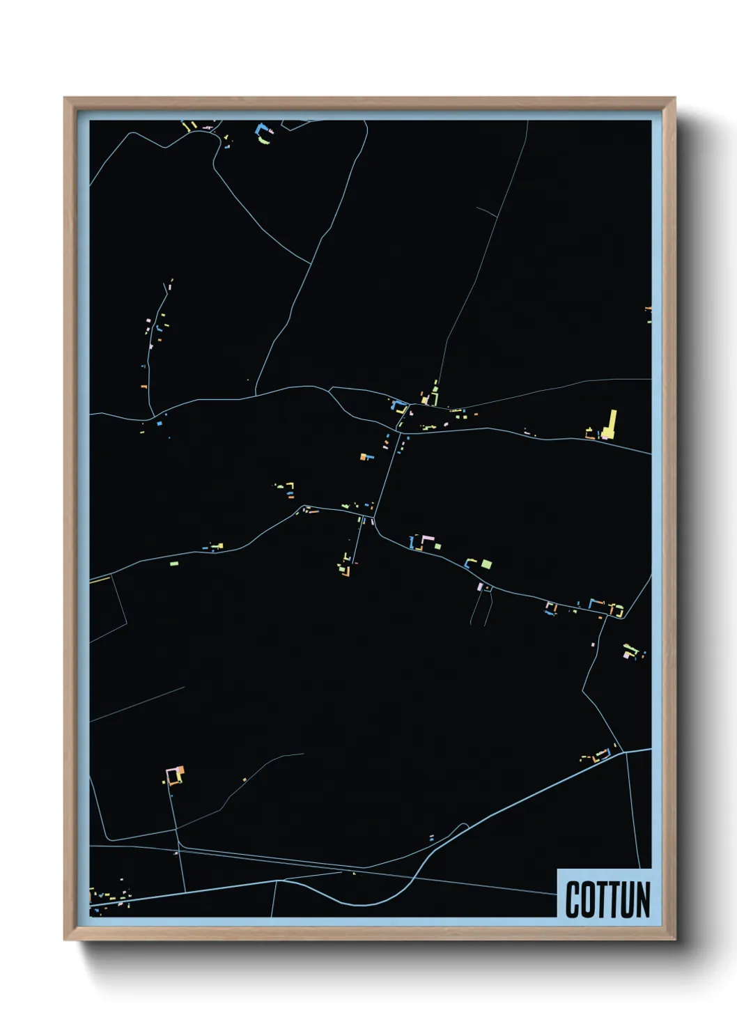 Une affiche de carte sur Cottun