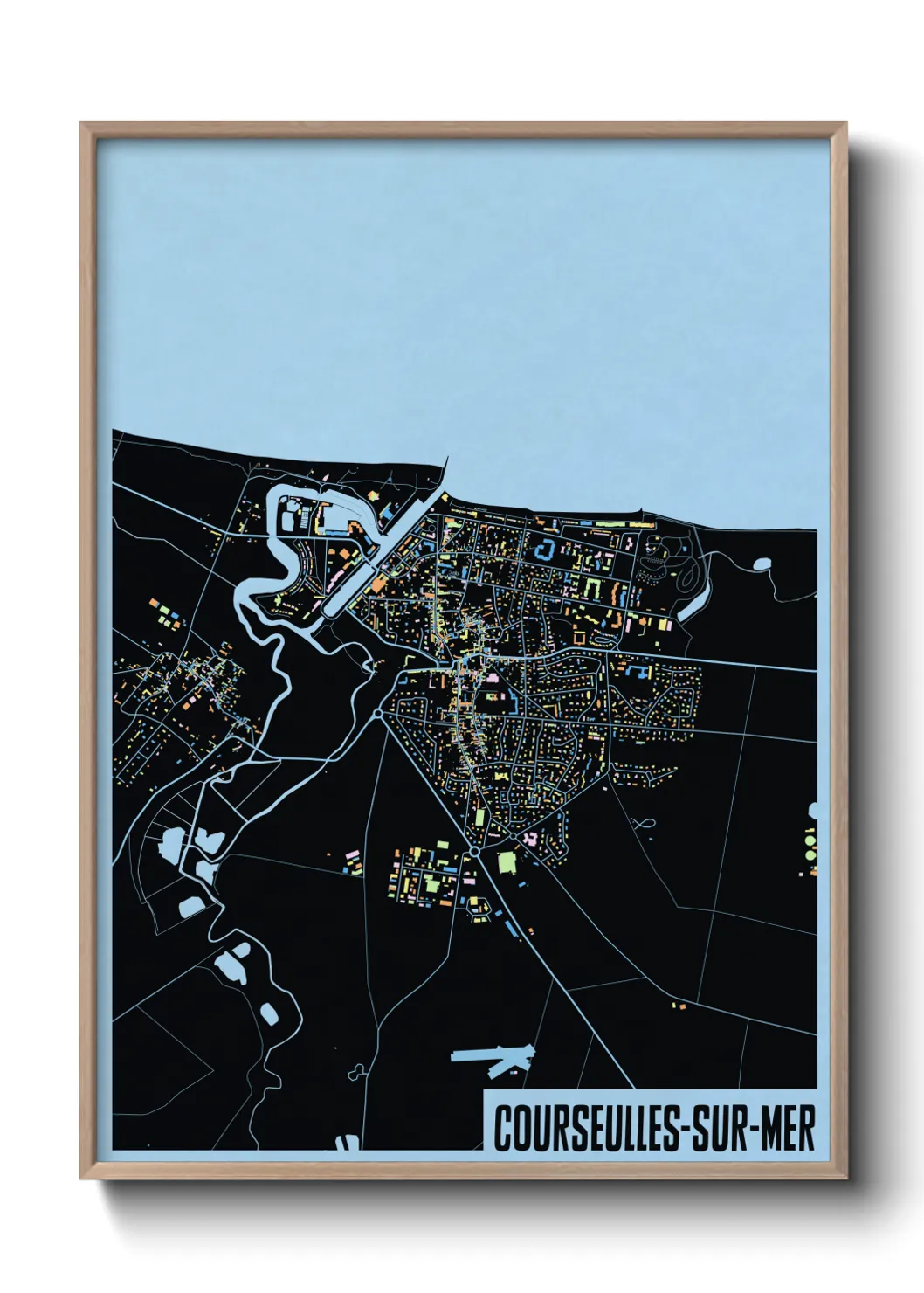 Une affiche de carte sur Courseulles-sur-Mer