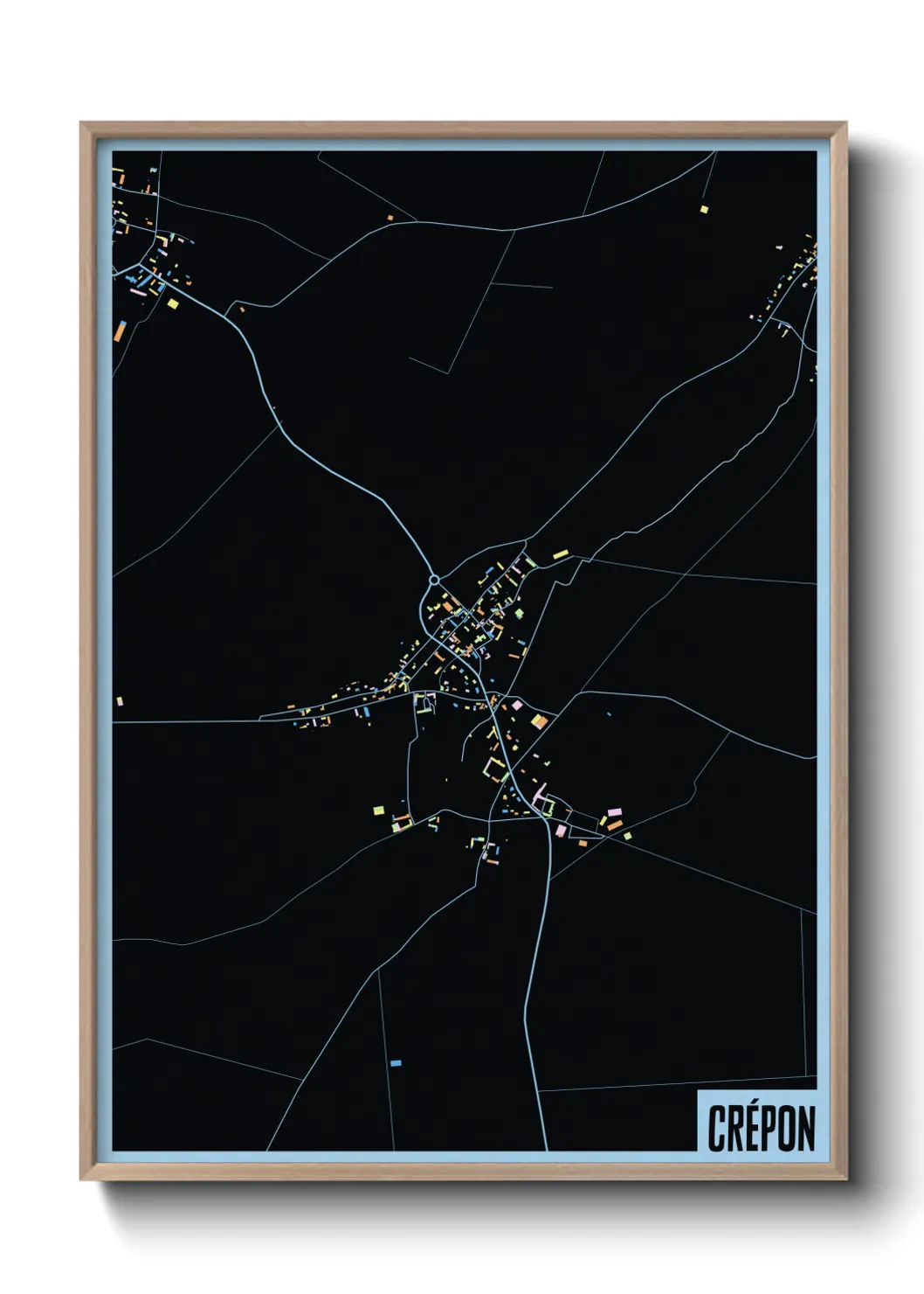 Une affiche de carte sur Crépon