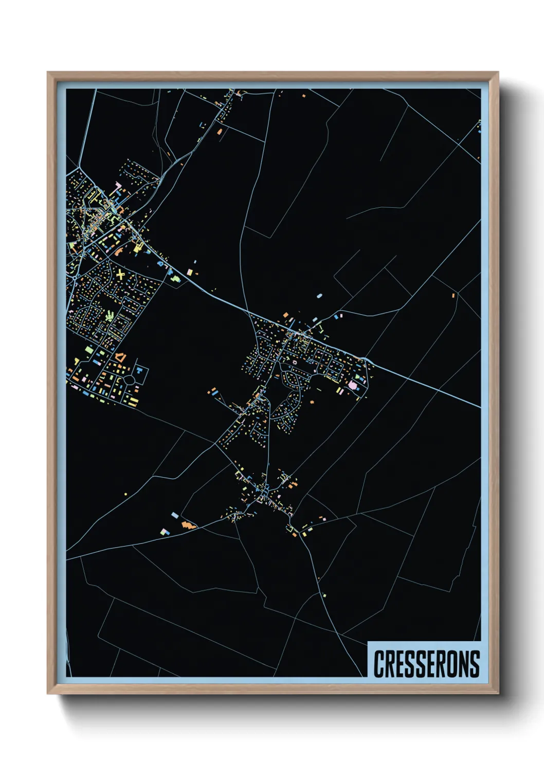 Une affiche de carte sur Cresserons