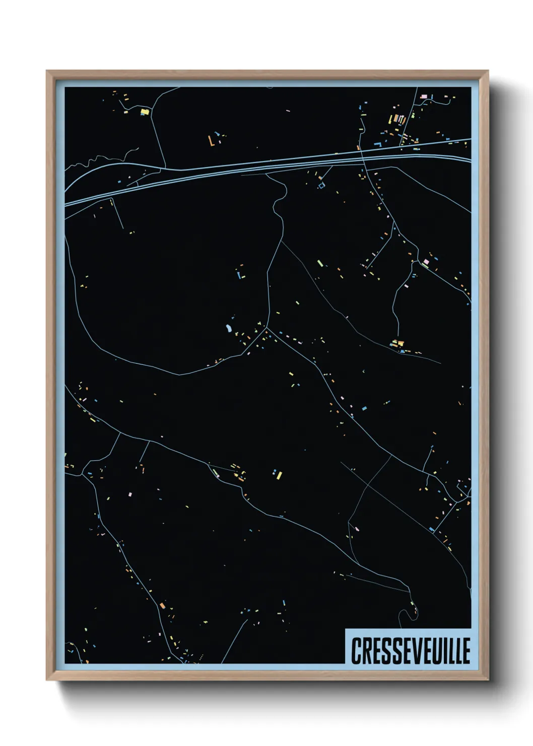 Une affiche de carte sur Cresseveuille