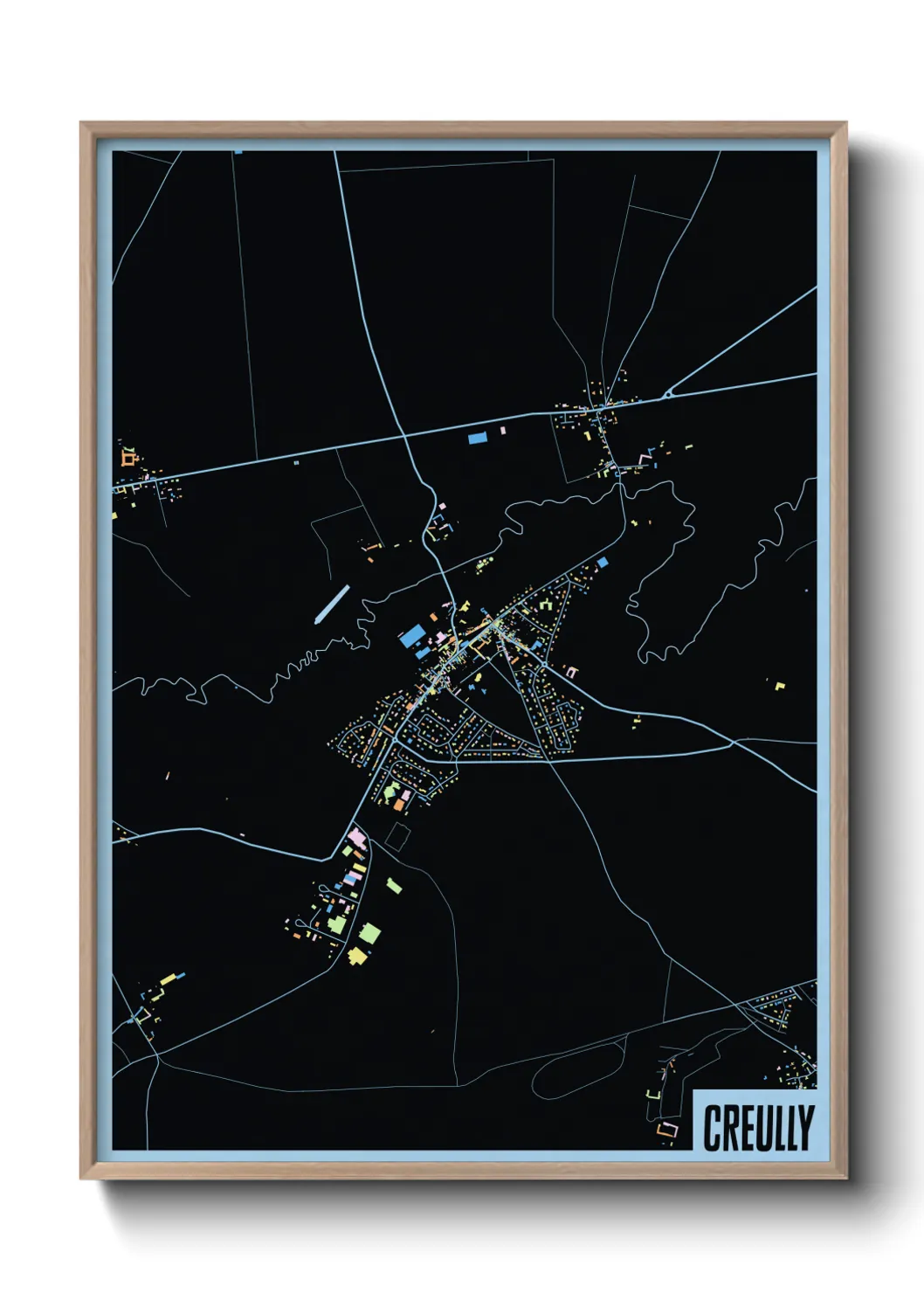 Une affiche de carte sur Creully