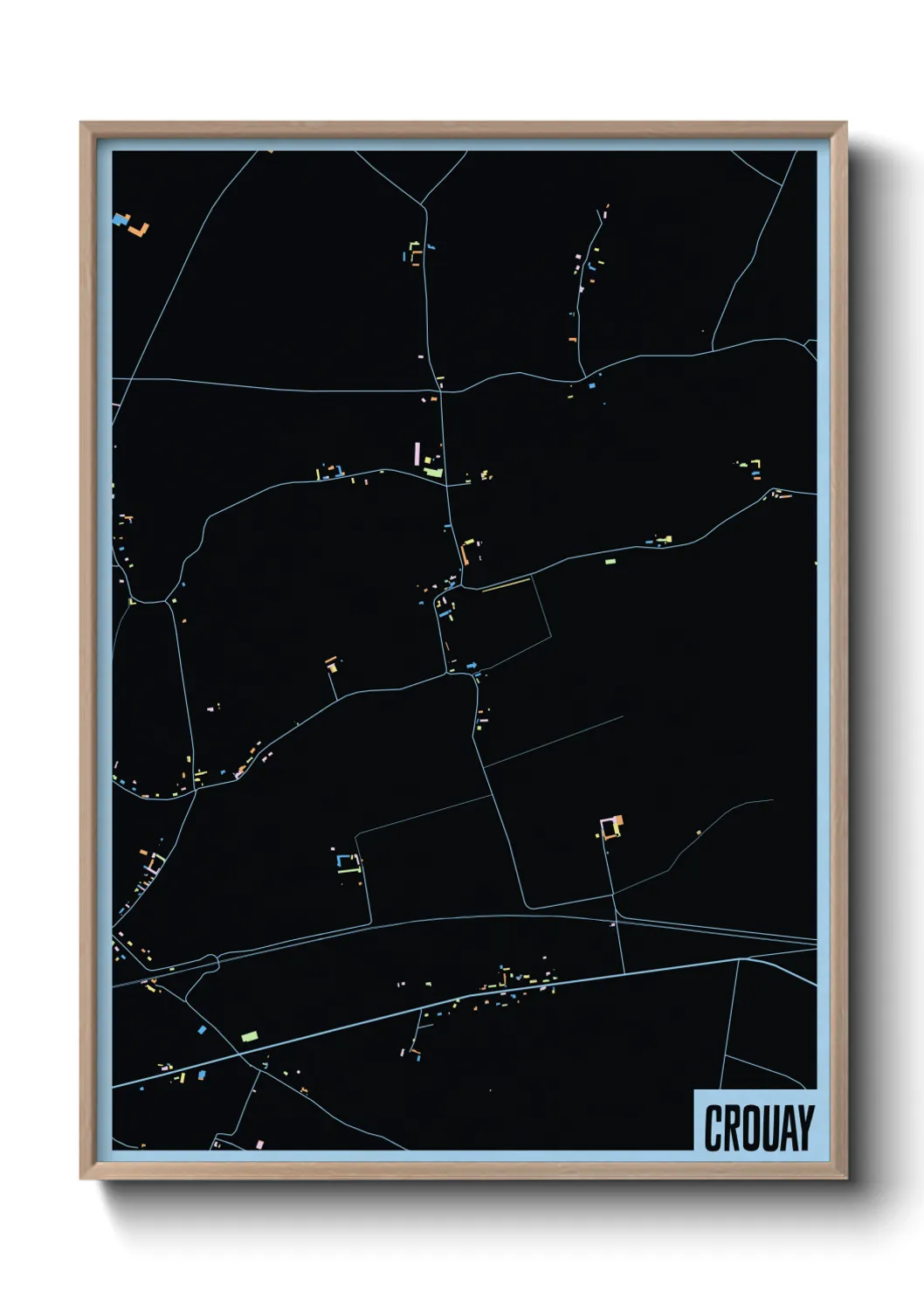 Une affiche de carte sur Crouay