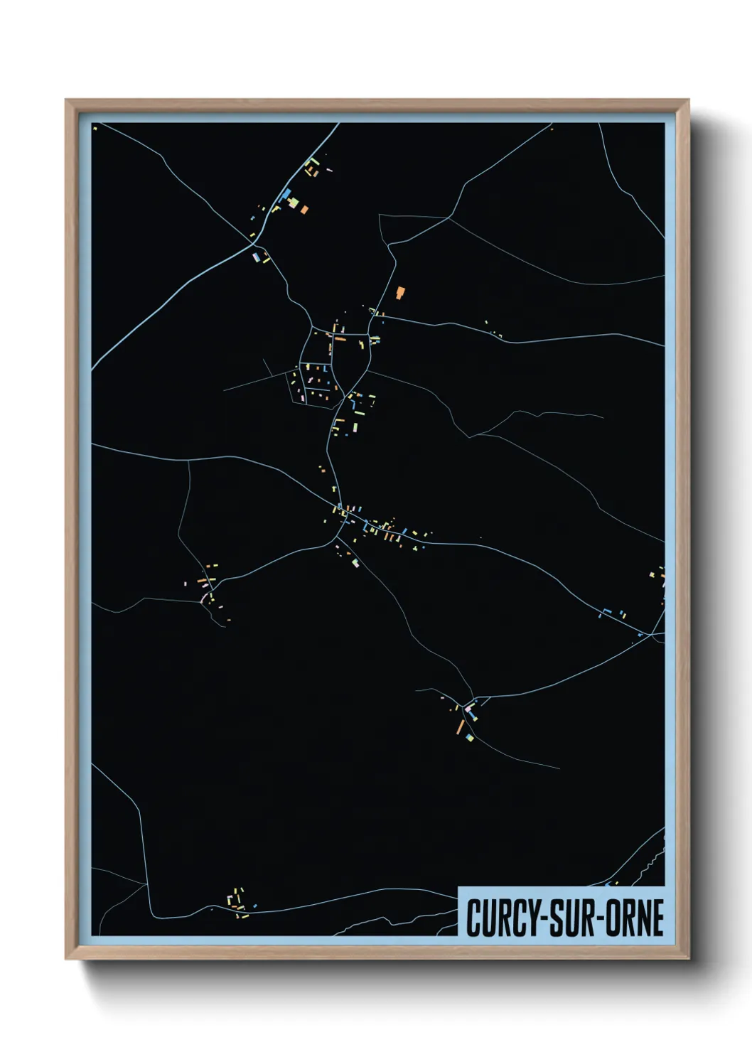 Une affiche de carte sur Curcy-sur-Orne