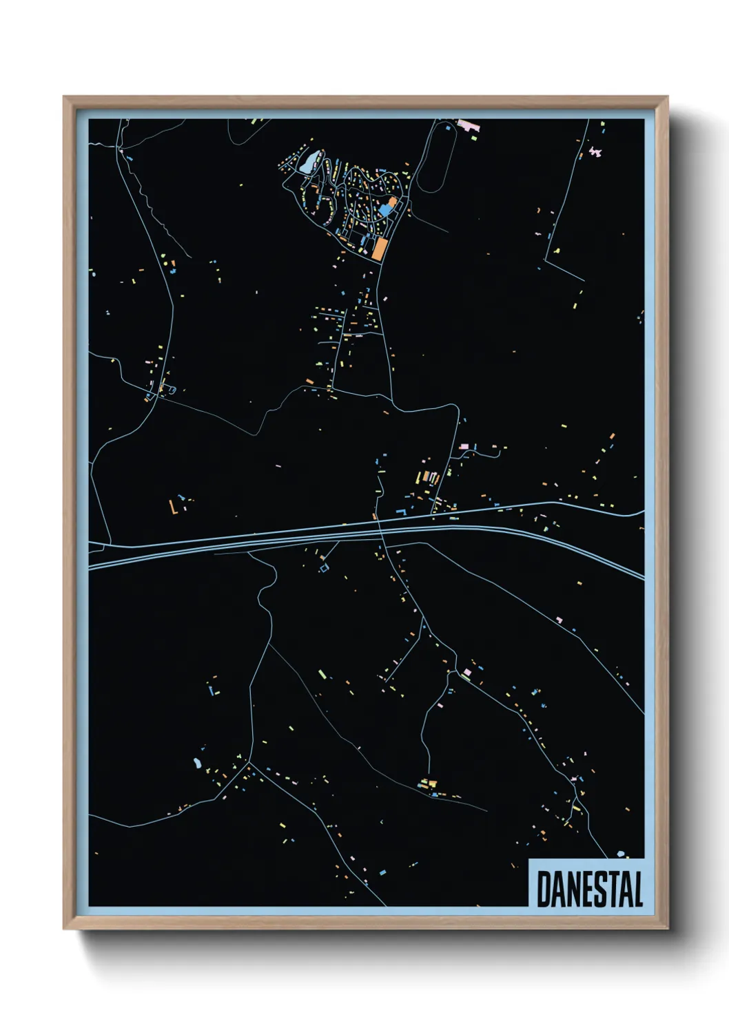 Une affiche de carte sur Danestal