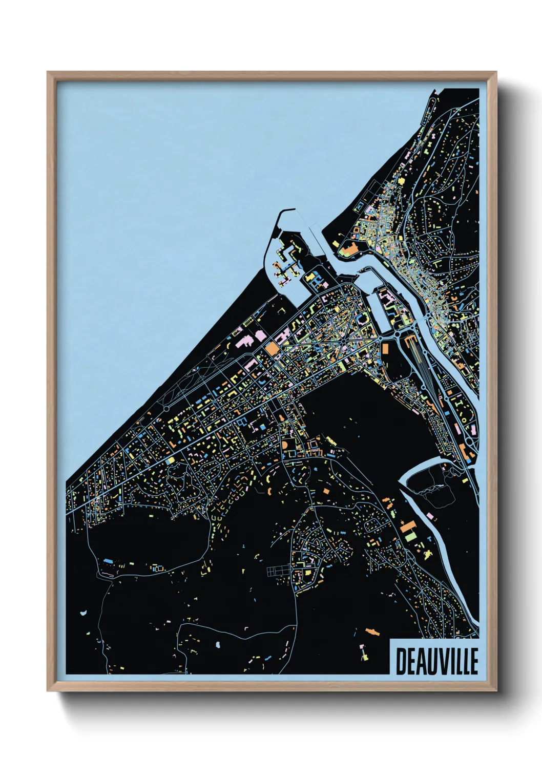 Une affiche de carte sur Deauville