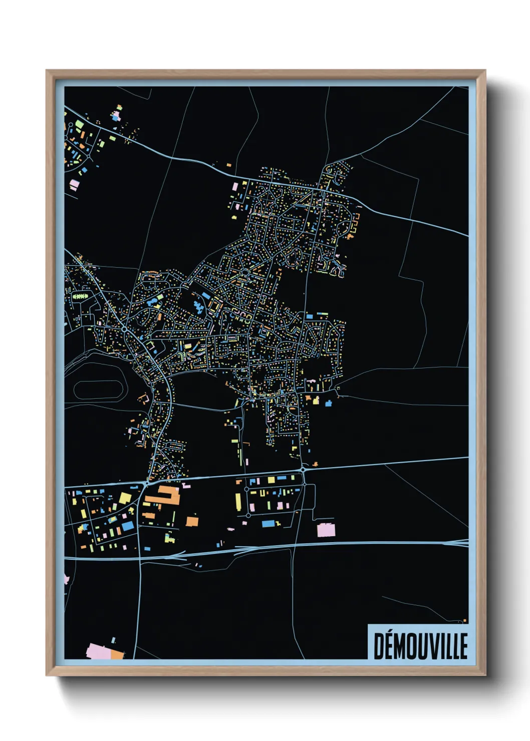 Une affiche de carte sur Démouville