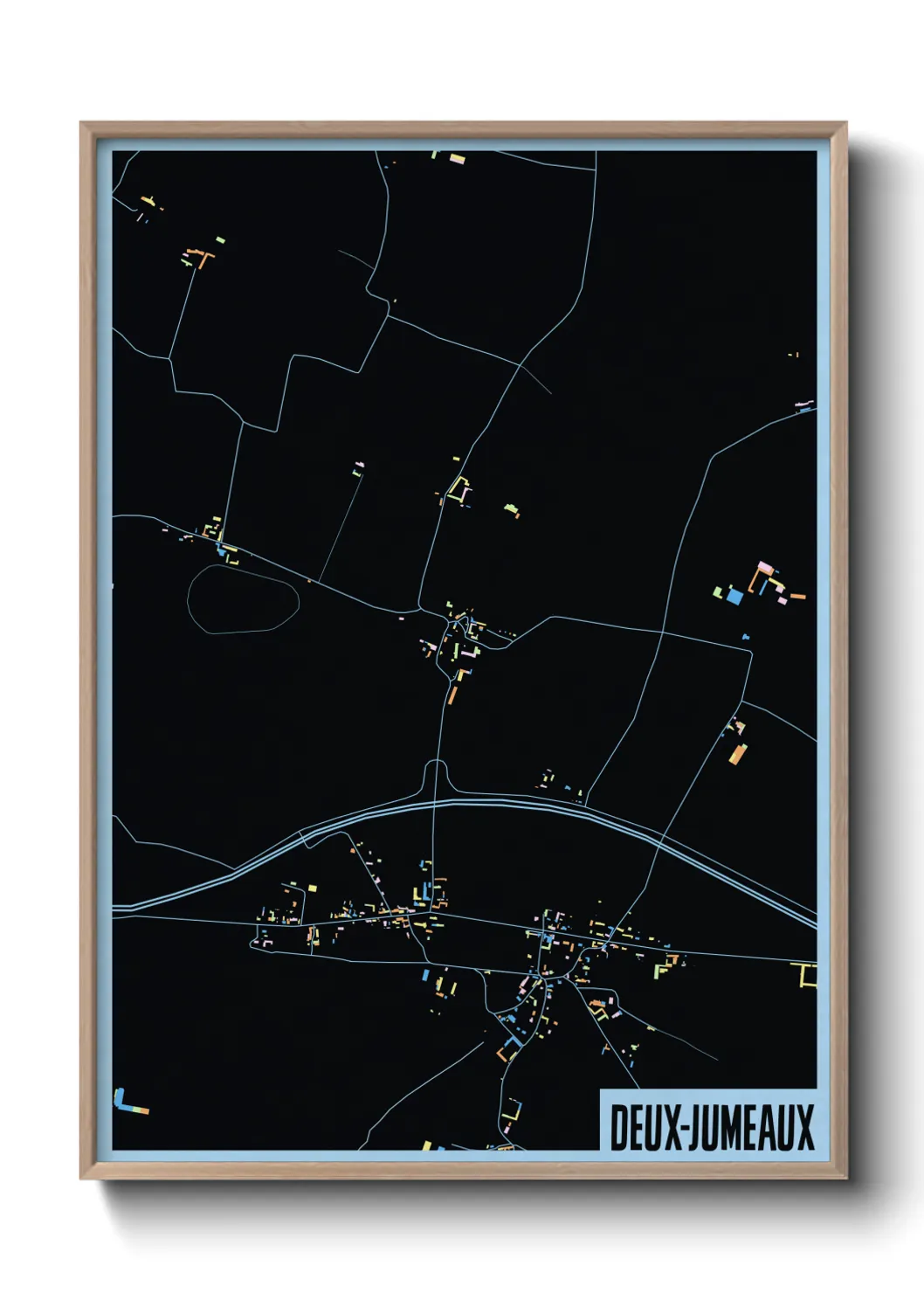 Une affiche de carte sur Deux-Jumeaux