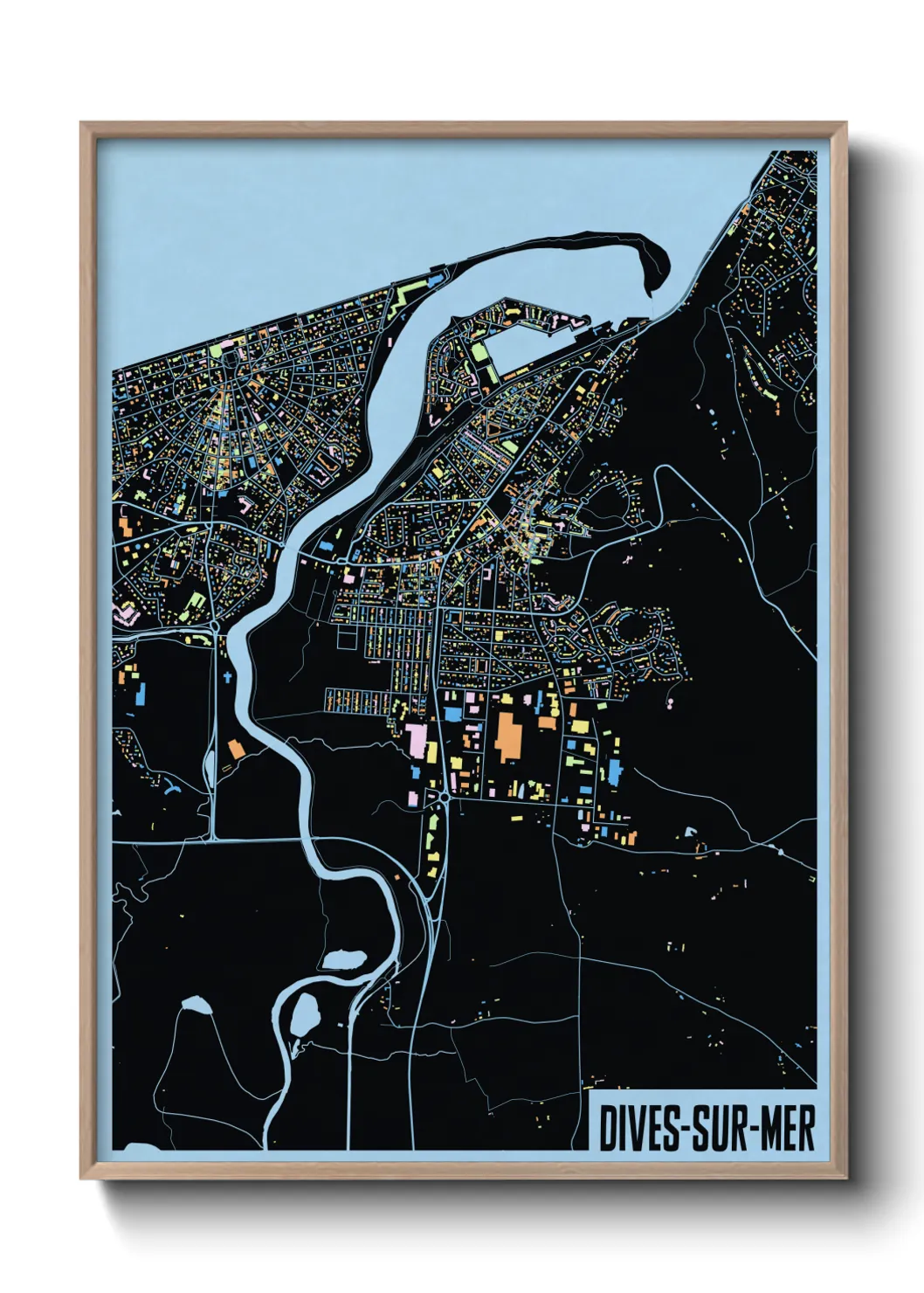 Une affiche de carte sur Dives-sur-Mer