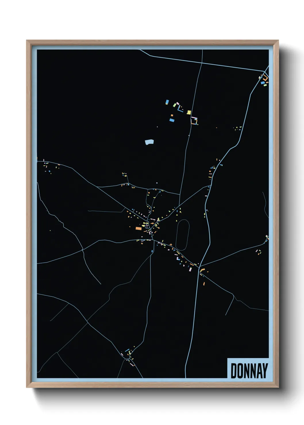 Une affiche de carte sur Donnay