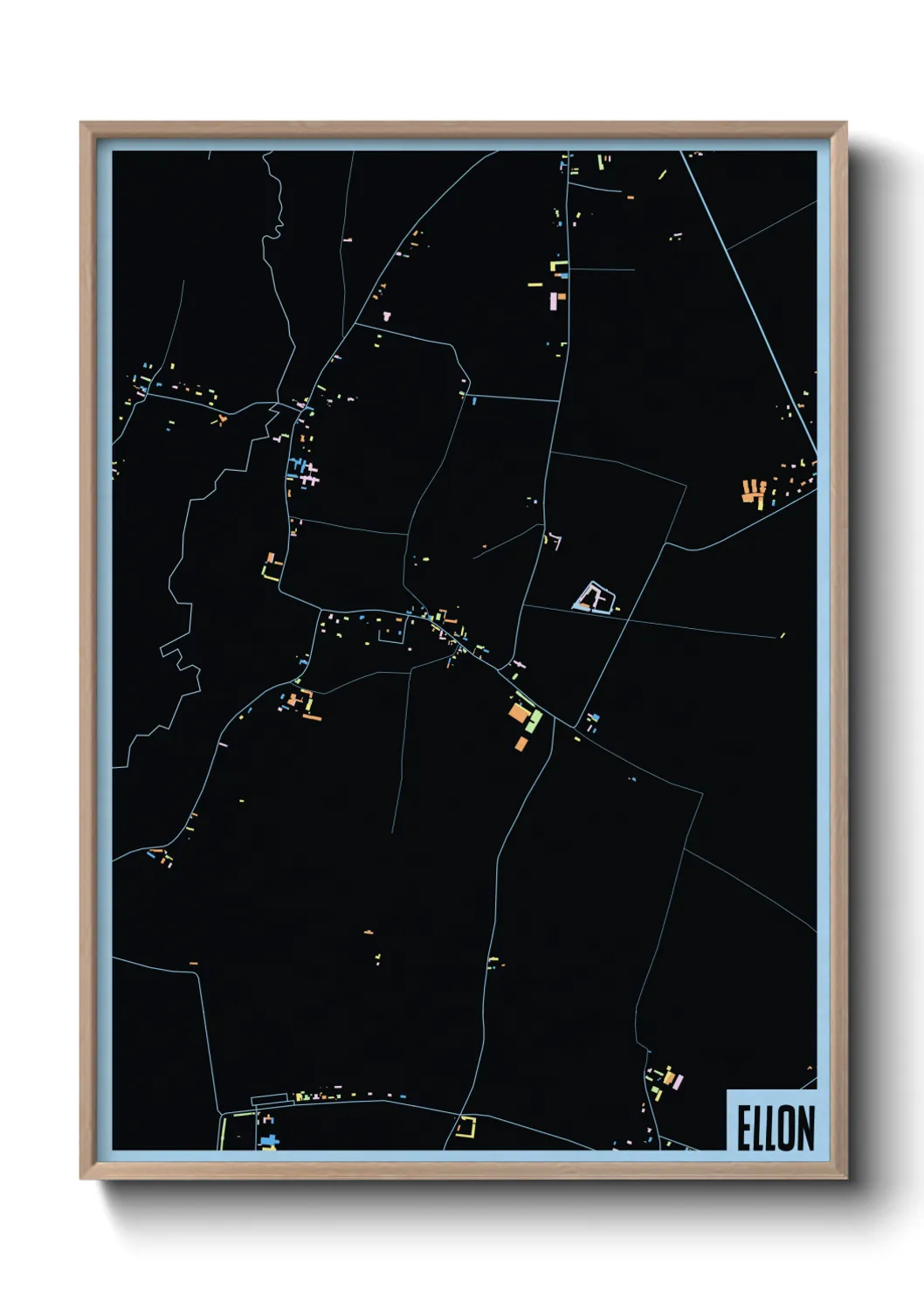 Une affiche de carte sur Ellon